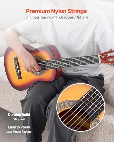 VEVOR Acoustic Guitar, Classical Guitar Starter Kit for Beginners, with Nylon Strings, Basswood Guitar, for Kids Adults Girls Boys Students
