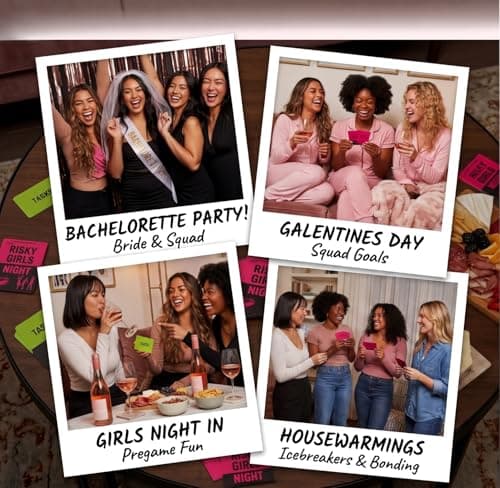 Risky Girls Night | Girls Night Games for Adults: 150 Spicy Questions and Hilarious Dares | Fun Party Game for Adults Perfect for Galentines, Bachelorette, & Birthday Parties