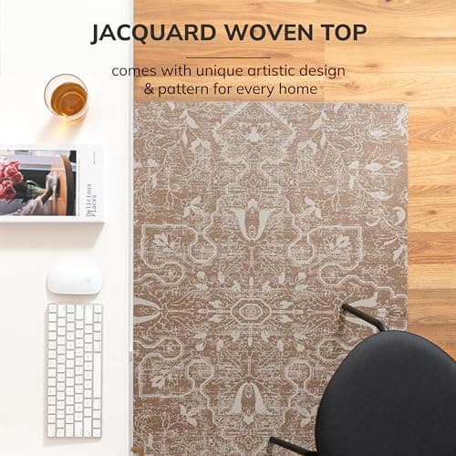 Anji Mountain Rug'd Office Chair Mat for Carpet & Hardwood Floor - Jacquard Woven, Anti-Slip Backing, Low Pile, Floor Protector Desk Chair Mat, Office Rugs for Rolling Chairs (Tamanrasset - 36" x 48")