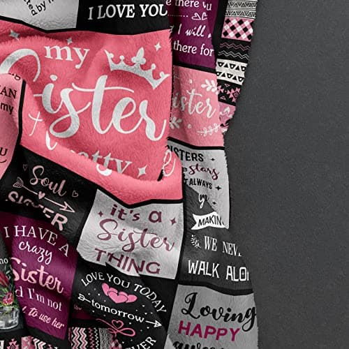 Ruvinzo Sister Gifts from Sis, Sisters Birthday Gift Idea, Best Sister Ever Gift for Women, Birthday Gifts for Sisters, Sis Soft Throw Blanket 60" x 50" B0BY8BFFQ9