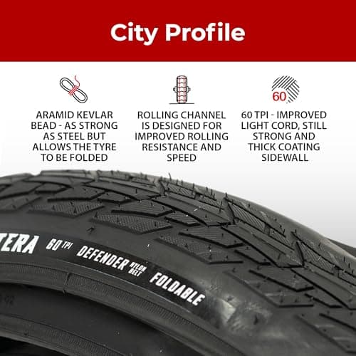 Fincci Pair 700x40c Bike Tire - 700c Gravel Tires with Kevlar & Nylon 1mm Puncture Proof - Lightweight 60 TPI Foldable Bicycle Tires 42-622 for Hybrid, Electric, Touring Bikes