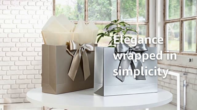 JMANNI Gift Bag, 1PCS Gift Bags Large with Ribbon and 1 Greeting Cards 2 Tissue Paper, Portable Paper Gift Bag with Handles, Birthday Gift Bags,Present Bags for Wedding Party Mothers Day