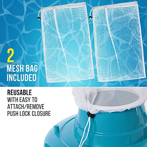 U.S. Pool Supply Professional Swimming Pool Leaf Terminator Vacuum - 15" Pool Cleaner Body, 8 Pressure Jets, 4 Rotating Wheels, 3 Perimeter Brushes, 2 Debris Bags - Below or Above-Ground Sucker Eater