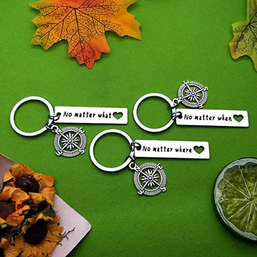 Baipilu Long Distance Friendship Keychain Gifts No Matter Where No Matter What Best Friends Keychain Set of 3 Distance Gifts Graduation Present for Friends Sister