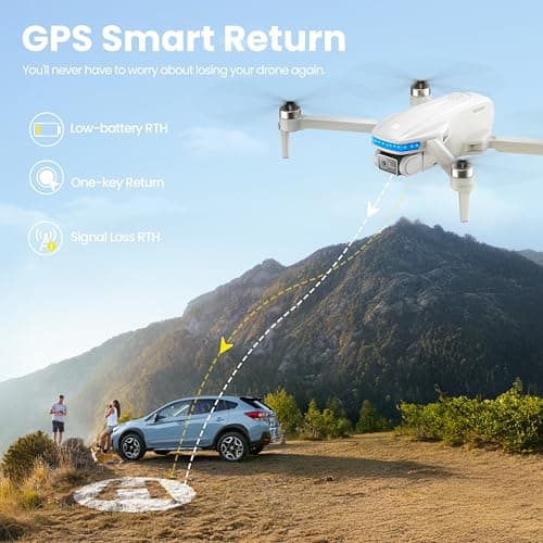 PLEGBLE GPS Drones with Camera for Adults 4K, Brushless Motor FPV Drone with Auto Return, Follow Me,Tap Fly & Circle Fly, Under 249g, 46 Mins Flight, Foldable Drone for Adults Beginners