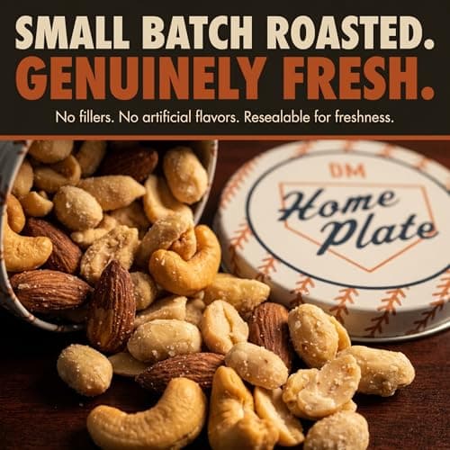 Snack Box Gift Basket, Birthday Gift for Men, Food Care Package, Unique Tins of Assorted Nuts, Snacks in Stunning Case - Treat for Men, Women, Dad, Friends, Family