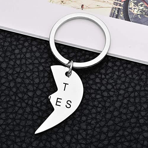 Miss Pink Best Friend Keychains Set Best Bitches BFF Besties Friendship Gifts Matching 2, 3, 4 Pieces Keychain for Women Teen Girls