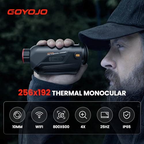 GOYOJO G210 Thermal Monocular, 256x192 Thermal Imaging Monoscope Camera for Adults, 10mm Focal Lens Vision Goggles Thermal Scopes for Night Hunting Camping