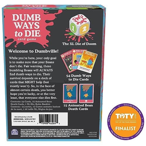 Spin Master Games, Dumb Ways to Die, The Viral Meme Card Game from YouTube and TikTok, Survival Strategy Fun, 2-5 Players, for Ages 12 & Up