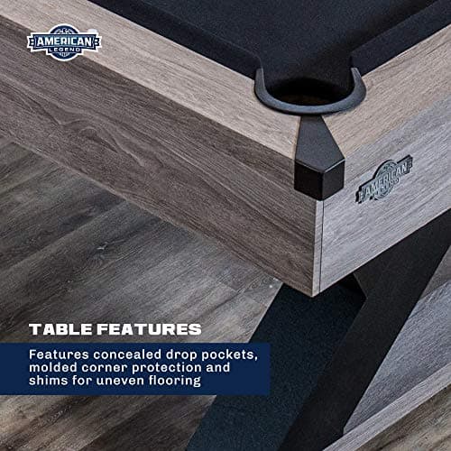 American Legend Billiard Table with Rustic Wood Finish
