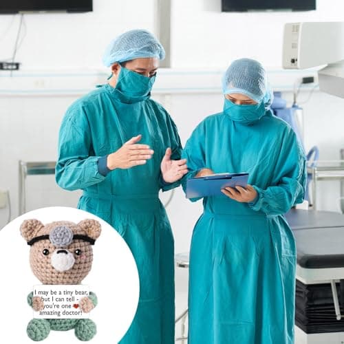 Phd Gifts for Female Male Staff, Doctor Nurse Week Appreciation, Retirement & Birthday Gift Funny Doctor Gifts Women Men, Handmade Crochet Bear for Doctors Students B0GGZDFFD6