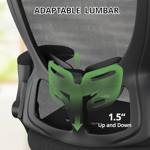 Office Chair Ergonomic Desk Chair, 330LBS Capacity, High Back Computer Chair with Lumbar Support, Flip-up Armrests Swivel Task Chairs for Long Hours Work