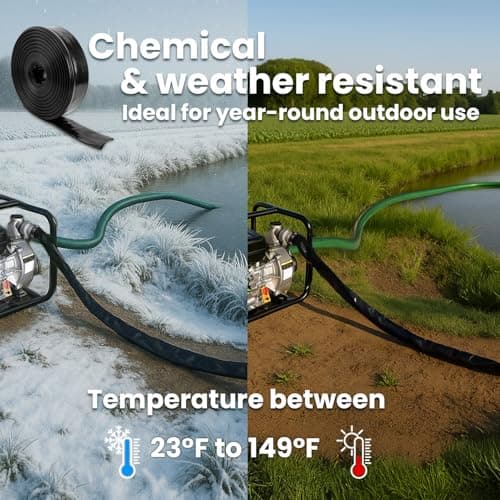 XtremepowerUS Backwash Hose Extra Heavy-Duty Pool Drain Hose 1.5" x 100 ft – 47 MIL Thickness Drain Hose with Clamp for Filter Pump or Sump Discharge