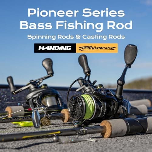 HANDING Pioneer Bass Fishing Rod Versatile Spinning & Casting Rod with Medium Power Moderate Fast Action EVA Handle for Largemouth Smallmouth Walleye