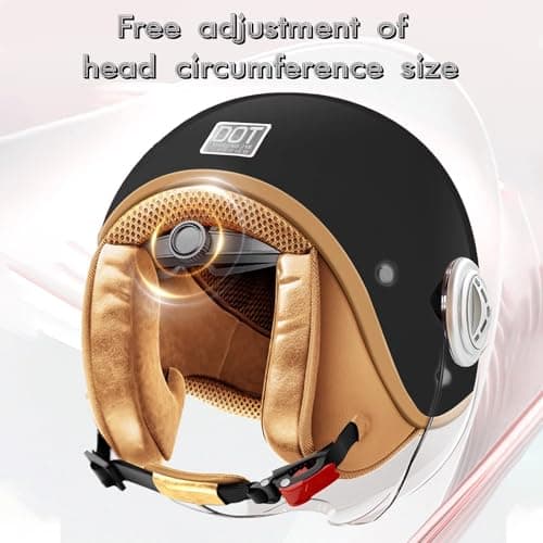 DOT Approved Kids 3/4 Open Face Motorcycle Helmet, Retro Vintage Lightweight Helmets, for Boys & Girls 3-15 Years Old Electric Scooter Helmet Fits Dirt Bike Moped ATV Go Kart 4 Wheeler