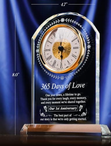 One Year Marriage Gift,Happy Paper Wedding Anniversary Decoration Gift,for Couples,Men,Women,Boyfriend,Girlfriend 1 Year Wedding Anniversary Crystal Clock Gifts B0H6B9BBKG