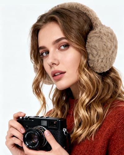 Trifabricy EarMuffs for Women Winter Faux Fur Warm Earmuffs Cute Foldable Ear Covers Cold Weather Fluffy Ear Warmers