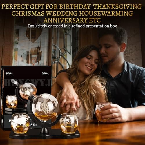 Whiskey Stones and Whiskey Glass Gift Set, DIOXADOP 8 Natural Whisky Stones 1 Crystal Whisky Glasses with Blessing Card in Exquisite Wooden Box, Prepare a Gift for a Whisky Scotch Bourbon Lover