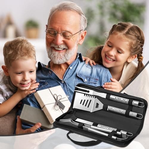 Retirement Gifts for Men, Retired Gifts for Men, Dad, Grandpa, Coworker, Teacher, Boss, Grilling Accessories, Heavy Duty Stainless Steel Grill Set BBQ Grill Tools for Outdoor Grill with Aluminum Case