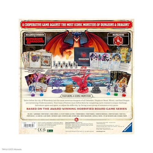 Ravensburger Horrified Games – Dungeons & Dragons – Strategy Board Game – Boost Critical Thinking & Teamwork – Cooperative Gameplay – Unique Monster Challenges – 1 to 5 Players – Adults & Kids 10+