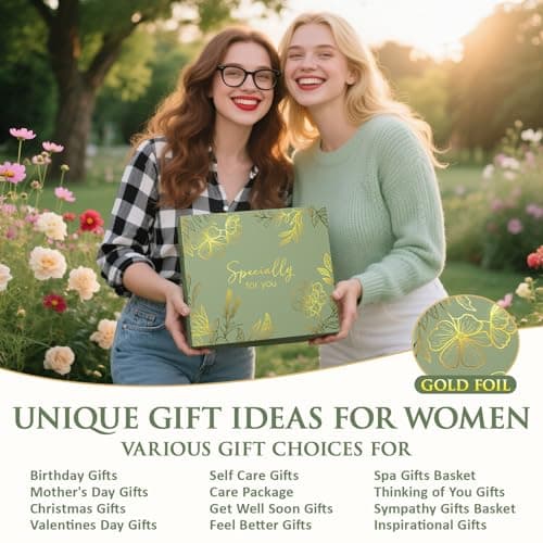 Self Care Gifts for Women Get Well Soon Gift Baskets, Unique Christmas Birthday Gifts for Women Spa Care Package, Sympathy Inspirational Thinking of You Gift Set for Mom Sister Friend Wife Girlfriend