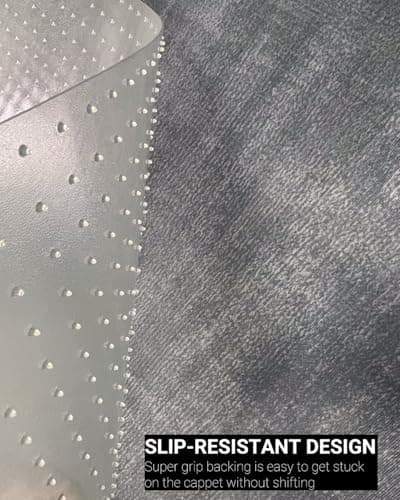 46” x 60” Office Chair Mat for Carpeted Floors – Large, Slip-Resistant, Heavy-Duty Desk Protector with Extended Lip – Easy Glide Rolling Desk Chair Mat for Work, Gaming, Home
