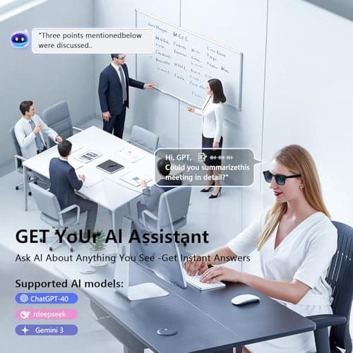 AI Smart Glasses with ChatGPT, 8MP Camera Glasses with Camera and Audio, AI Translation Sunglasses with 164 Languages, Bluetooth Sunglasses with Voice /Calling, 8-Hour Music Playback, Gradient Blue