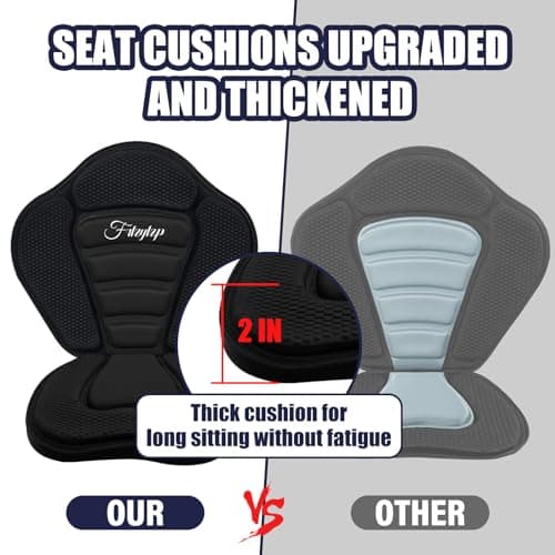 Thickened Kayak Seats - Premium Shockproof Seats with Back Support for Kayaking, Canoeing, Fishing, Paddle Boarding - Comfort, Versatility and Extra Storage