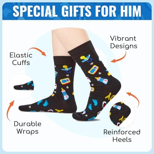 HAPPYPOP Family Gifts for Him - Gifts for New Dad Son Father, Novelty Socks for Men