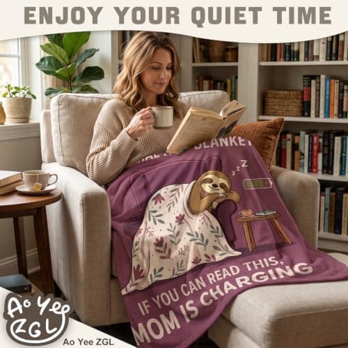 Fun Gifts for Mom on Birthday Mother's Day,Flannel Material ,Suitable for naps and rest,Mom Stocking Stuffers Mom Blanket,Fun Gifts for Mom from Daughter Son, 60 x 50 in B0HFN2KSHC