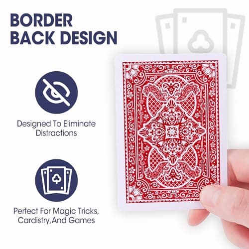 Playing Cards, 26 Decks of Cards Bulk Standard Size Poker Cards, Perfect for Classic Card Games, Party Games, Blackjack, Card Games for Families & Magic Performances (Red/Blue)