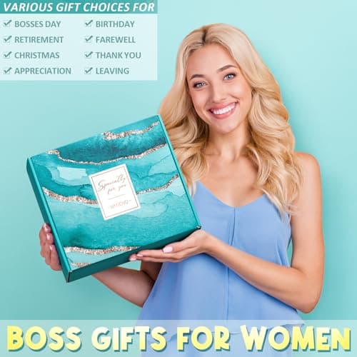 Boss Day Gifts for Her Women, Best Boss Lady Gifts for Women Cool Bosses Christmas Gift Basket for Female, Funny Thank You Bosses Lady Appreciation Birthday Farewell Gift Set with Canvas Tote Bag