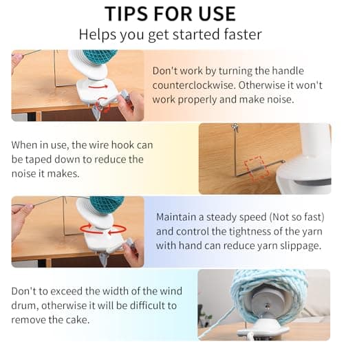 SPEENSUN Yarn Winder, Yarn Winder for Crocheting, 3.5 OZ Easy-to-Install and Efficiently Yarn Ball Winder with Lower Noise, Yarn Spinner for Crochet and Knitting Lover for Yarns Below Size 5