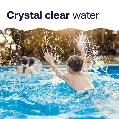 HTH 42049 Pool Care 1" Chlorine Tabs, Swimming Pool Sanitizer with Added Clarifier - Eliminates Bacteria & Algae, Makes Water Clean & Crystal Clear, Sanitizes & Protects - Slow Dissolving, 1.5 lbs