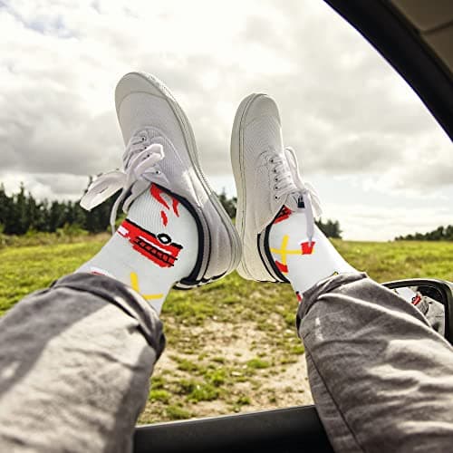 Jeasona Mens Funny Fun Crazy Funky Dress Crew Socks Gifts for Men Dad Grandpa