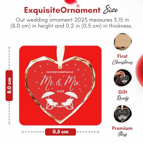 Wedding Gifts - Mr and Mrs Gifts - Marriage Gift Ideas for Couples, Future Mr and Mrs Gift Ideas-Her Just Married Ornaments - Just Married Decorations Bridal Shower Ornaments(Beach)