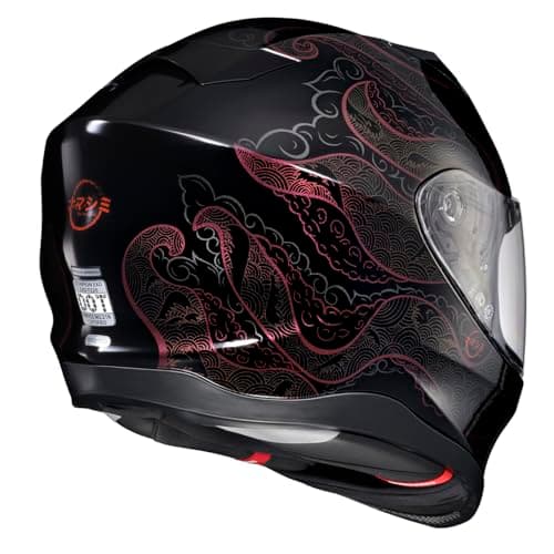 ScorpionEXO T520 Full Face Touring Motorcycle Helmet with Bluetooth Ready Speaker Pockets DOT ECE Approved Nama-Shimi (Black/Chameleon - Medium)