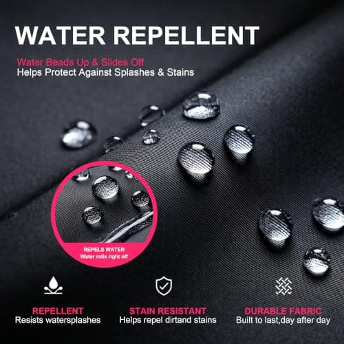 YIKA® Apron Couples, Christmas Gifts for Couples: Waterproof Aprons for Women Men, with Adjustable Neck Strap with Extra Long Ties, 2 Pockets (Black)