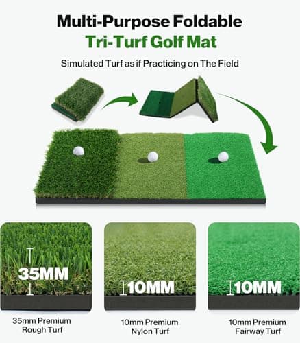 Golf Net: 10 x 7ft Golf Hitting Practice Net for Backyard Driving, Indoor & Outdoor Chipping Training Net with Mat, Targets & Balls, Ideal Gifts for Christmas Him Men Dad Husband Grandpa Boys Golfers