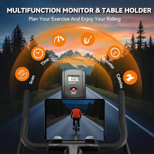 Exercise Bike, Wenoker Stationary Bike for Home, App Supported Indoor Bike with Silent Belt Drive, Heavy Flywheel, Multi-grips Handlebar and Upgraded Digital Display