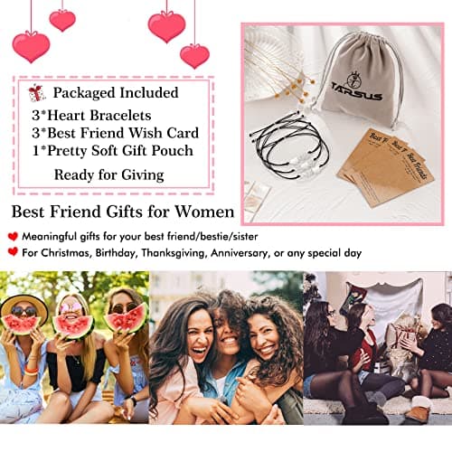 Tarsus 2/3/4/5/6 Pcs Best Friend Bracelets Bff Matching Heart Bracelet Best Friend Friendship Gifts for Women Friends Girls Teen