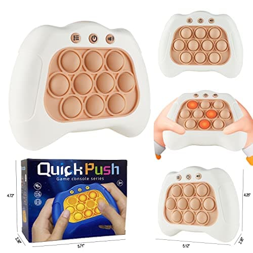 Pop The Target! Handheld Speed Push Game Machine: A Fun Multiplayer Game for Family. Sensory Fidget Toy Christmas Toys Gifts for 6 7 8 9 10 11 12 Years Old Kids Road Trip Car Games Kids White
