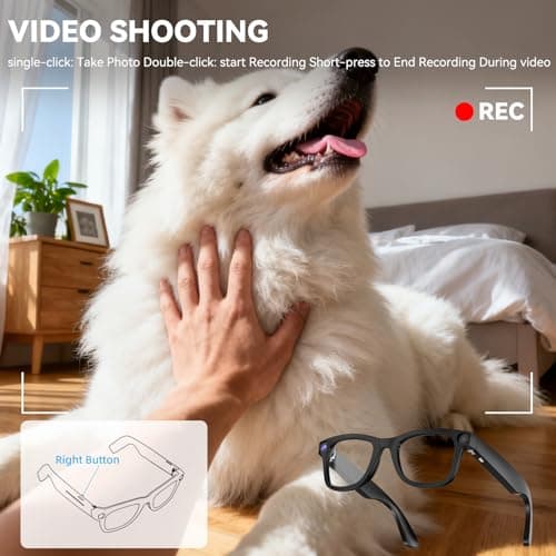 2026 AI Smart Glasses with Camera,8MP HD Video Recording Camera Glasses,Voice Control,Object Recognition,Real-Time Translation,Smart Sunglasses with Bluetooth Call,for Travel, Conferences & Vlogging