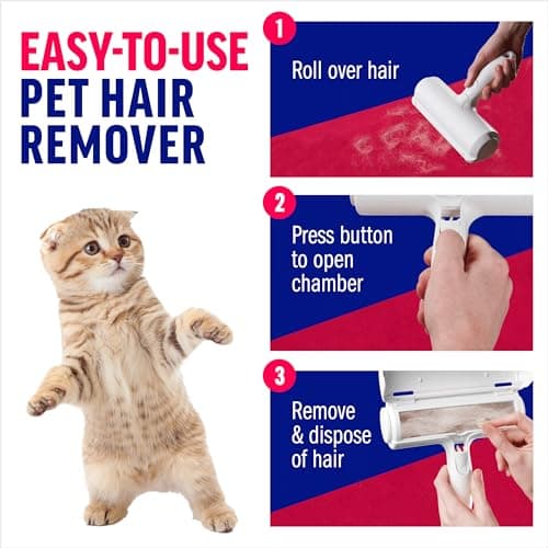 ChomChom Roller Pet Hair Remover – Original Size Reusable Lint Roller for Cat & Dog Hair on Furniture, Couch, Carpet, Car, Rugs & Bedding – Portable, Eco-Friendly (White) B00BAGTNAQ