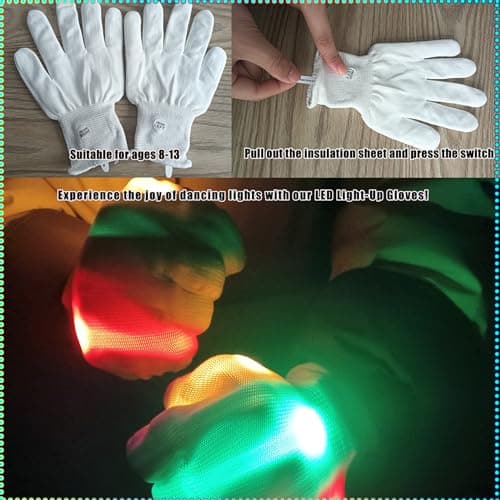 Toys for Ages 8-13 LED Gloves Toys for Boys Age 8-10 Light Up Gloves, Light Up for Kids Birthday Easter Gift Cool Fun Toys for 8-13 Year Old