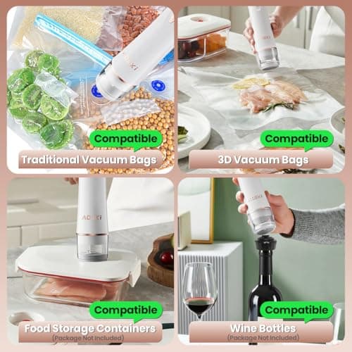 Compact Vacuum Sealer for Food Sealer: Handheld Portable Vacuum Sealer Machine for Food Storage, Rechargeable Food Vacuum Sealing for Kitchen Travel Fridge Meal Prep, Gifts for Mom, Wife, Chef & Home