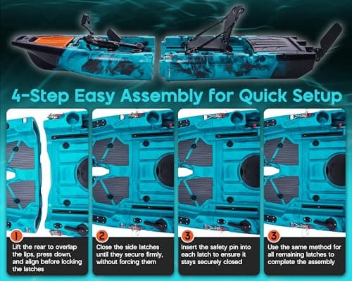 Albott Modular Fishing Kayak with Drive System & Durable HDPE, Customizable Lightweight Sit-on-Top Kayak for Youth & Adult, Perfect for Leisure & Commercial Use, 420lbs Capacity