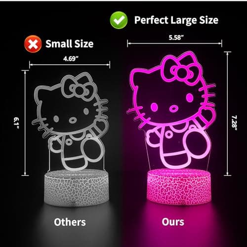 Cat Night Light Cute Night Light - Anime Charater 16 Color Change Decor Kitty Lamp with Remote, Dim, Timer,Kids Gifts for Christmas Birthday,Nursery Baby