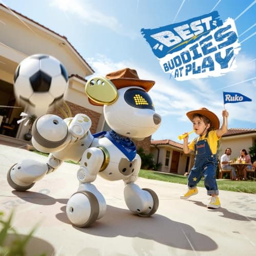 Programmable Robot Toy, 2.4GHz Remote & Gesture Control, Touch Sensor, with Realistic Barks, Birthday Gift for Kids Age 3+ Ruko 18011 Smart Robot Dog, Interactive Puppy Pet with 30 LED Expressions B0FLXCXPHD