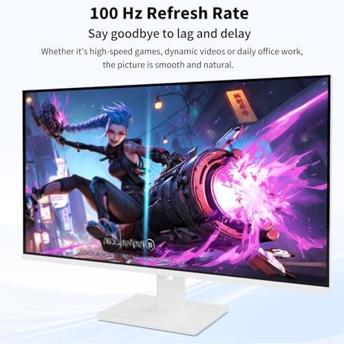 Touchscreen Monitor 2K 27 Inch IPS Gaming 100Hz, 10-Point Touch QHD 2560x1440 PC Display, HDMI VGA USBC Computer Monitor, Built-in Speakers, White